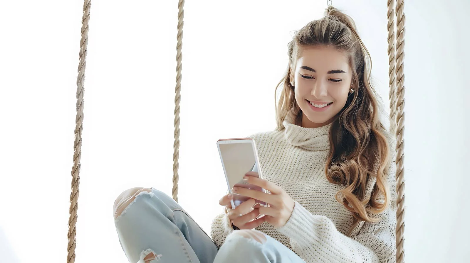 Young Woman Using Smartphone Outdoors — free download from Dotvec