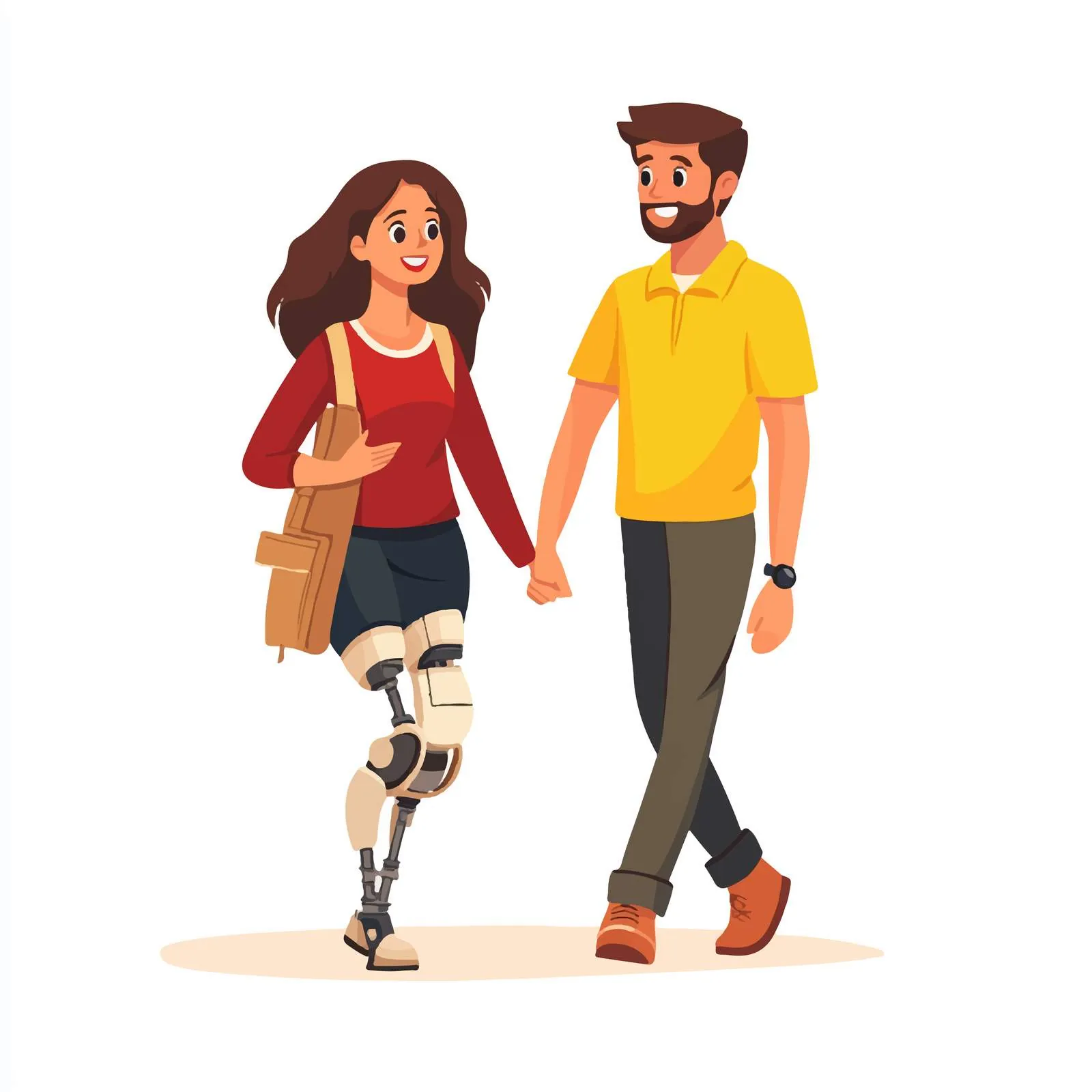 Empowered Couple with Prosthetics in Vector Art — free download from Dotvec