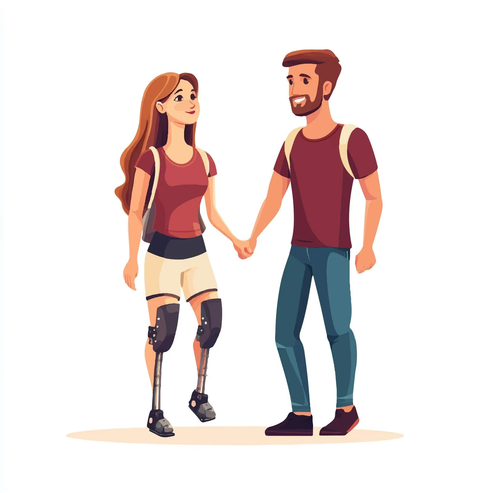 Happy Woman with Prosthetic Leg and Man — free download from Dotvec