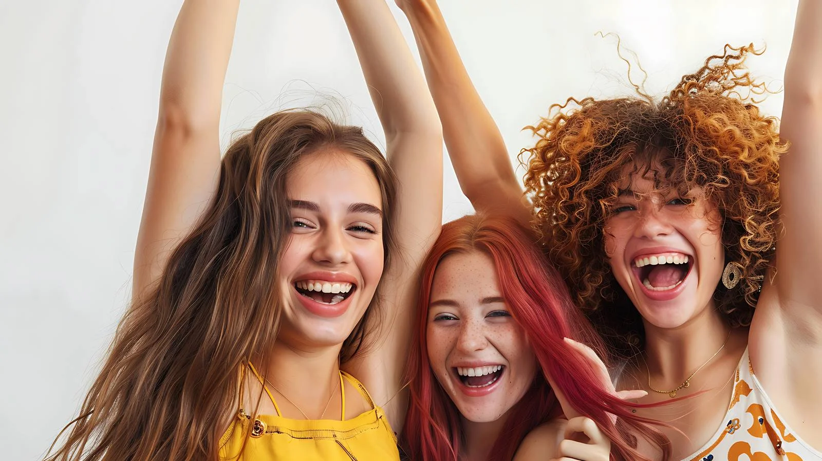 Cheerful young ladies in isolated event venue — free download from Dotvec