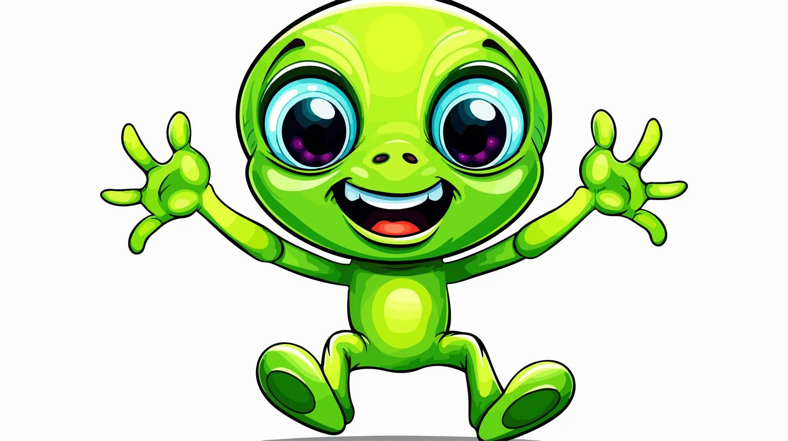 Happy Alien Cartoon Vector Illustration — free download from Dotvec