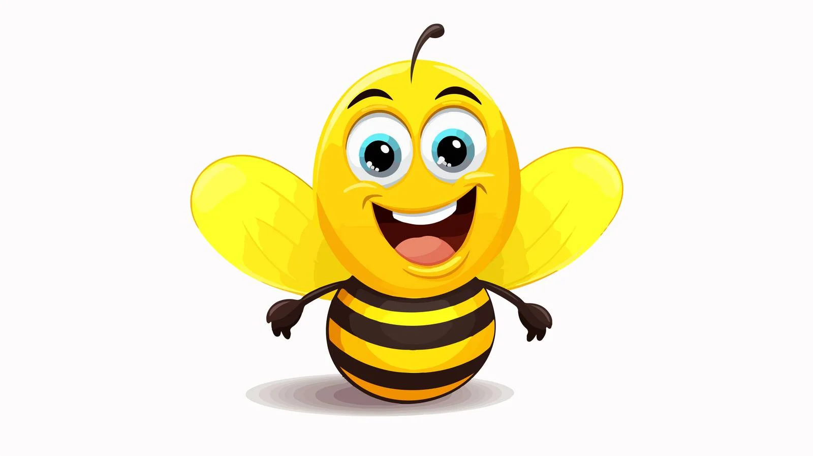 Cheerful Bee Cartoon Vector Illustration — free download from Dotvec