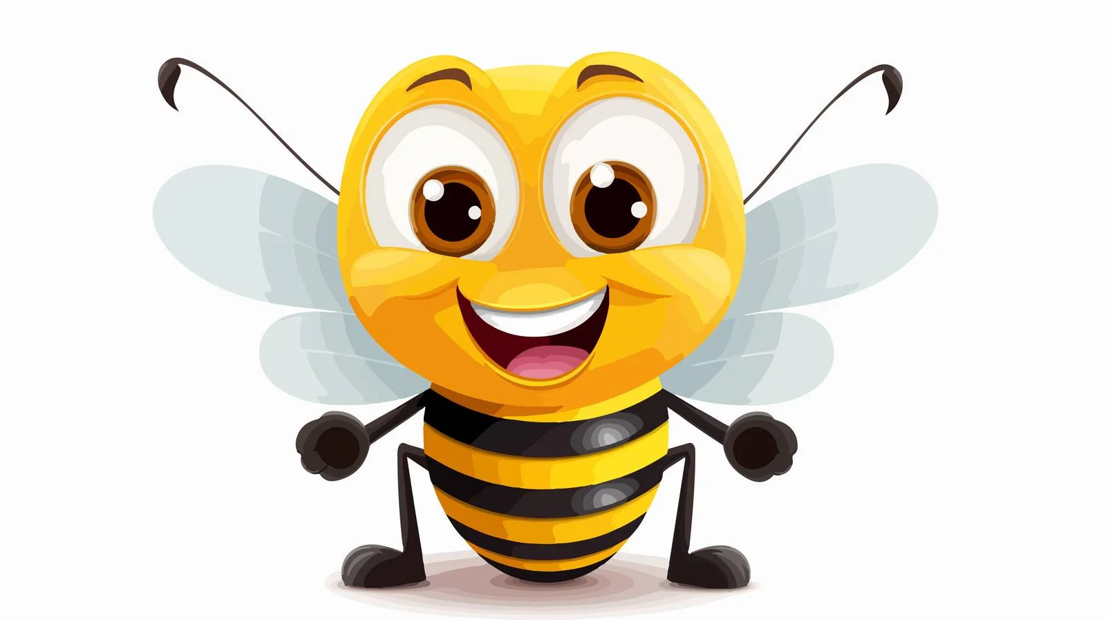 Cheerful Bee Cartoon Vector Illustration — free download from Dotvec