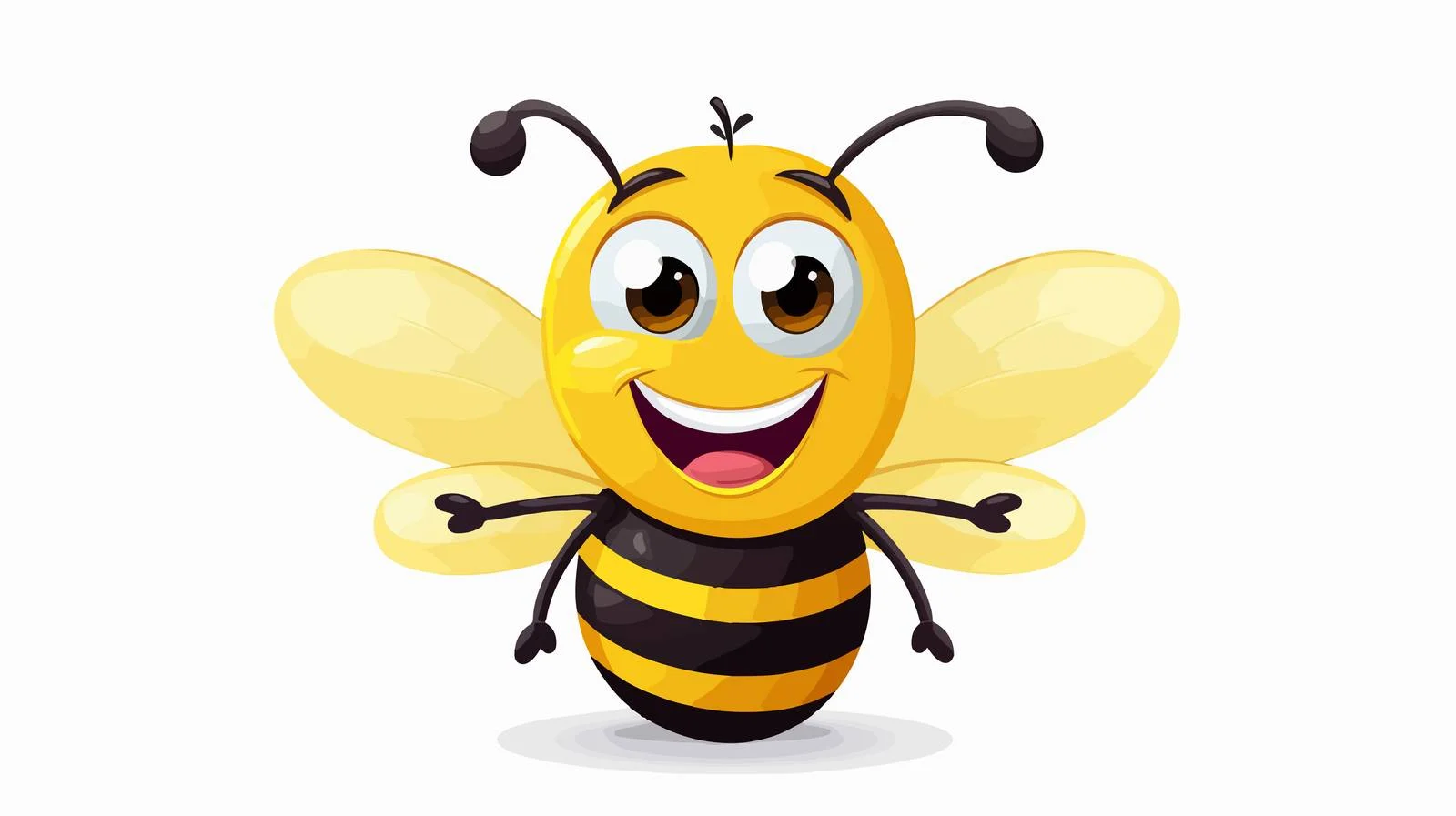 Cheerful Bee Cartoon Illustration — free download from Dotvec