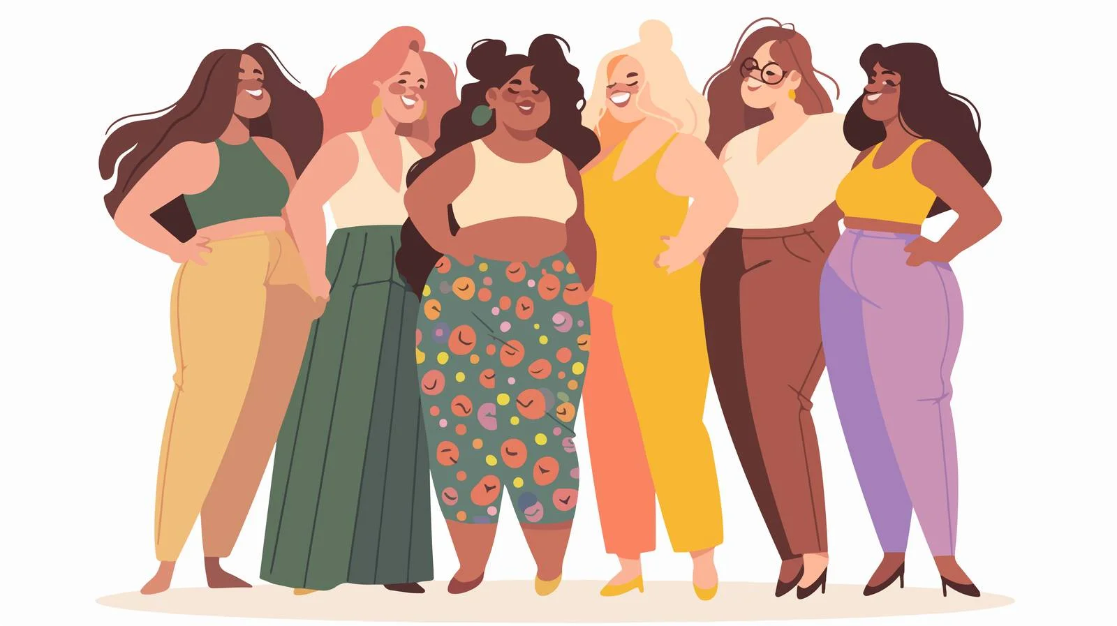 Joyful plus-size women celebrating their bodies — free download from Dotvec