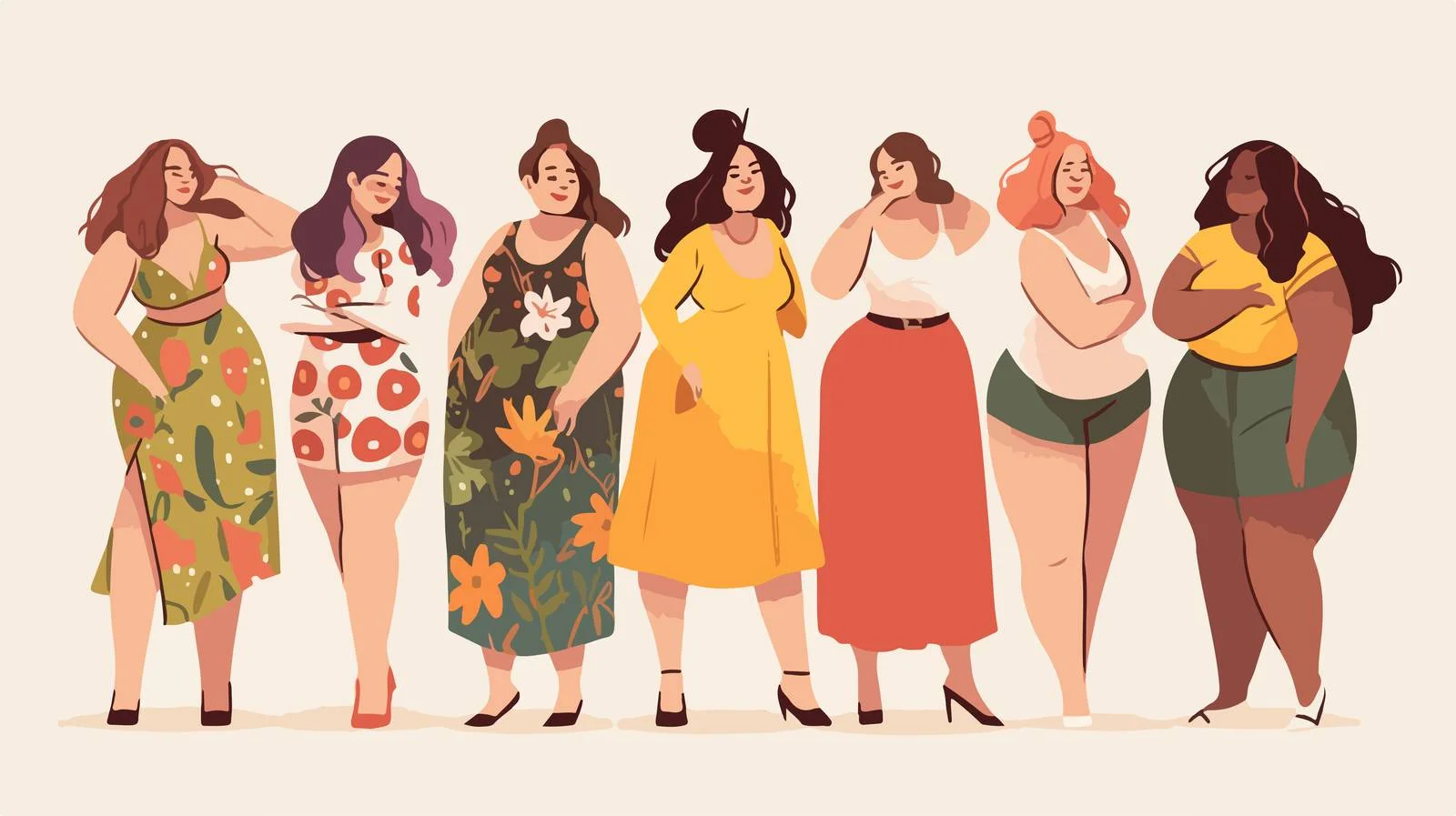 Joyful plus-size women showcasing confidence — free download from Dotvec