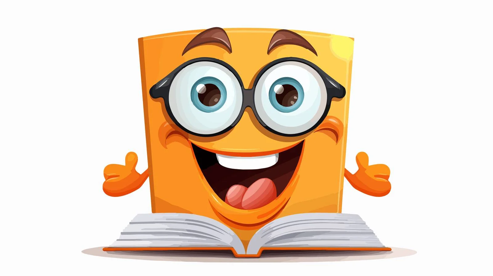 Happy Book Cartoon Character Illustration — free download from Dotvec