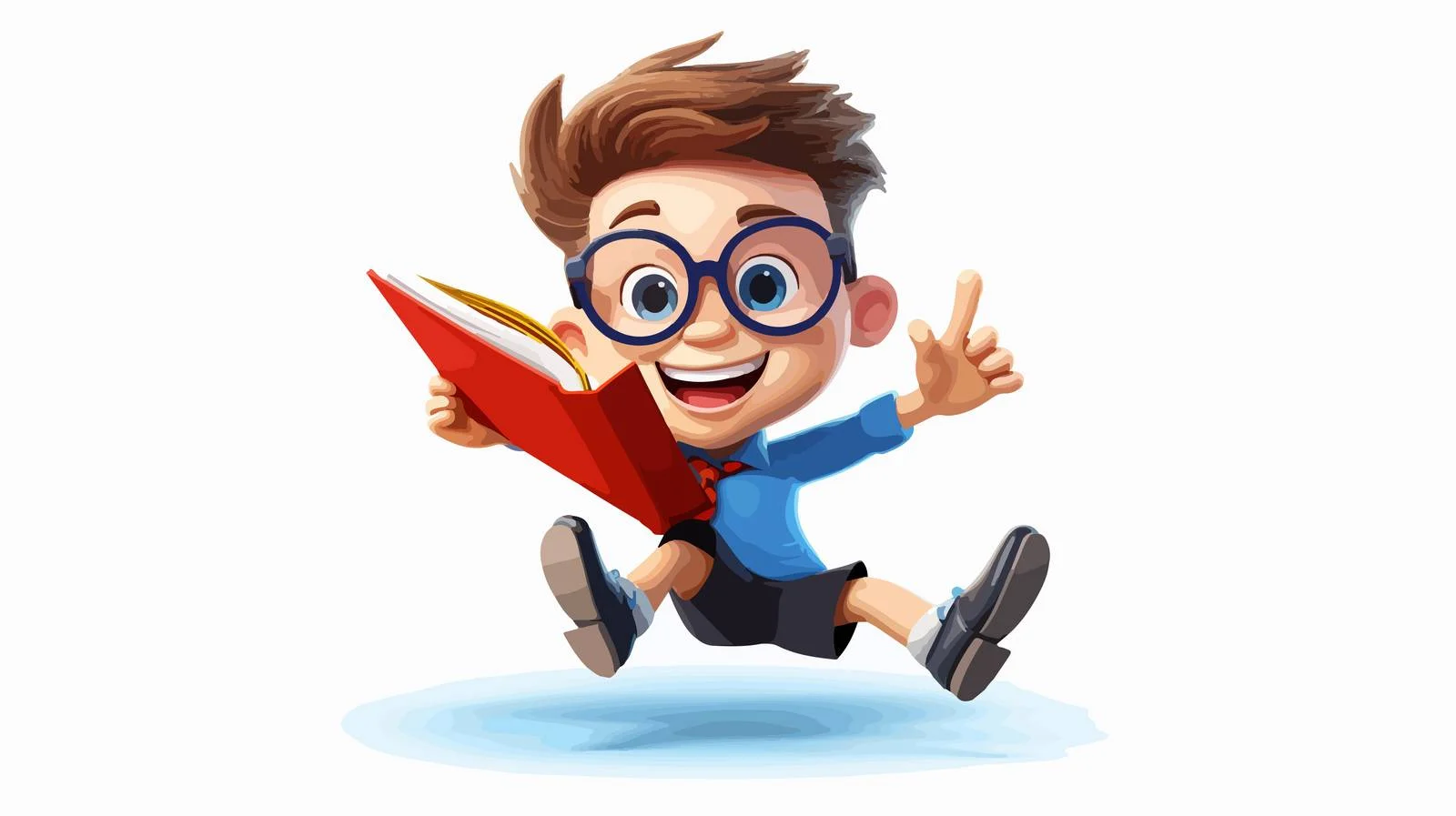 Cheerful Book Cartoon Character Illustration — free download from Dotvec