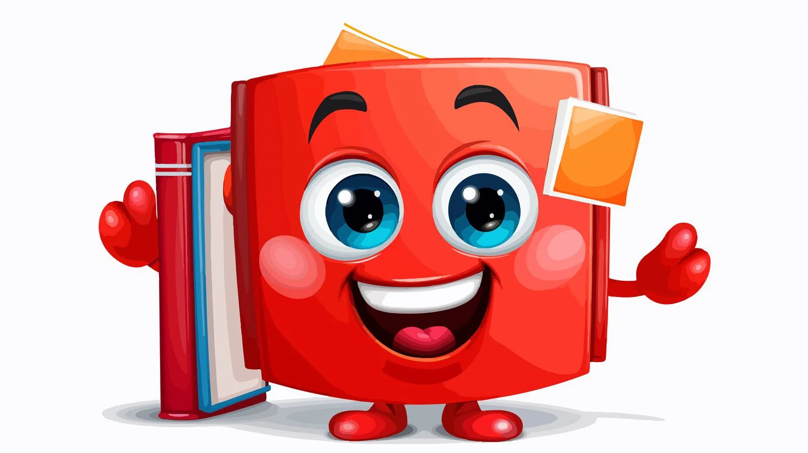 Cheerful Book Cartoon Illustration — free download from Dotvec