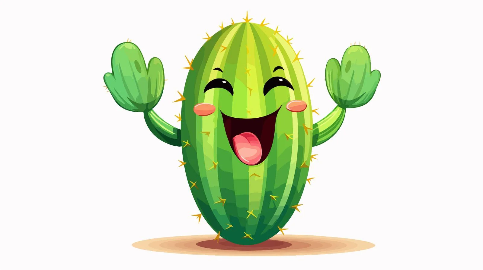Cheerful Cactus Cartoon Vector Illustration — free download from Dotvec