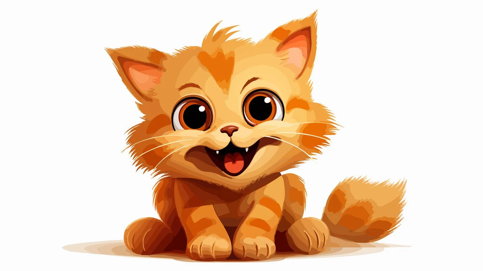 Happy Cartoon Cat Illustration — free download from Dotvec