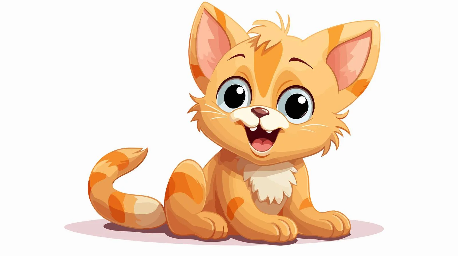 Cheerful Cartoon Cat Illustration — free download from Dotvec