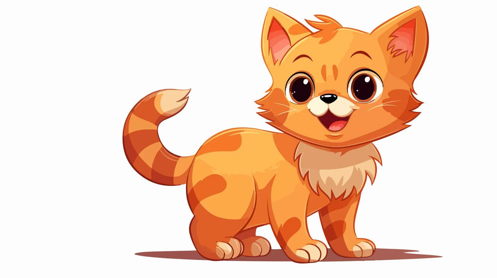 Cheerful Cartoon Cat Illustration — free download from Dotvec