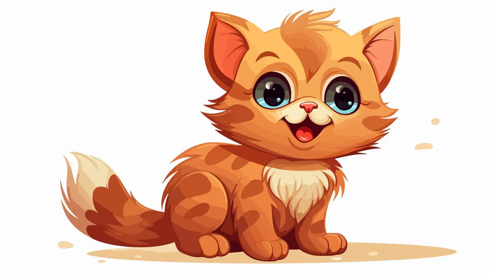 Cheerful Cartoon Cat Illustration — free download from Dotvec