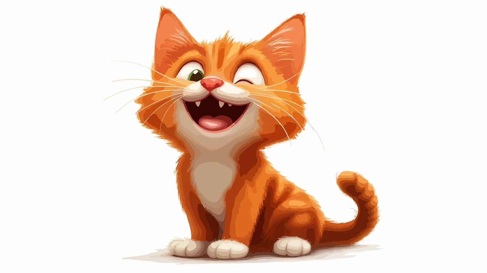 Cheerful Cartoon Cat Illustration — free download from Dotvec