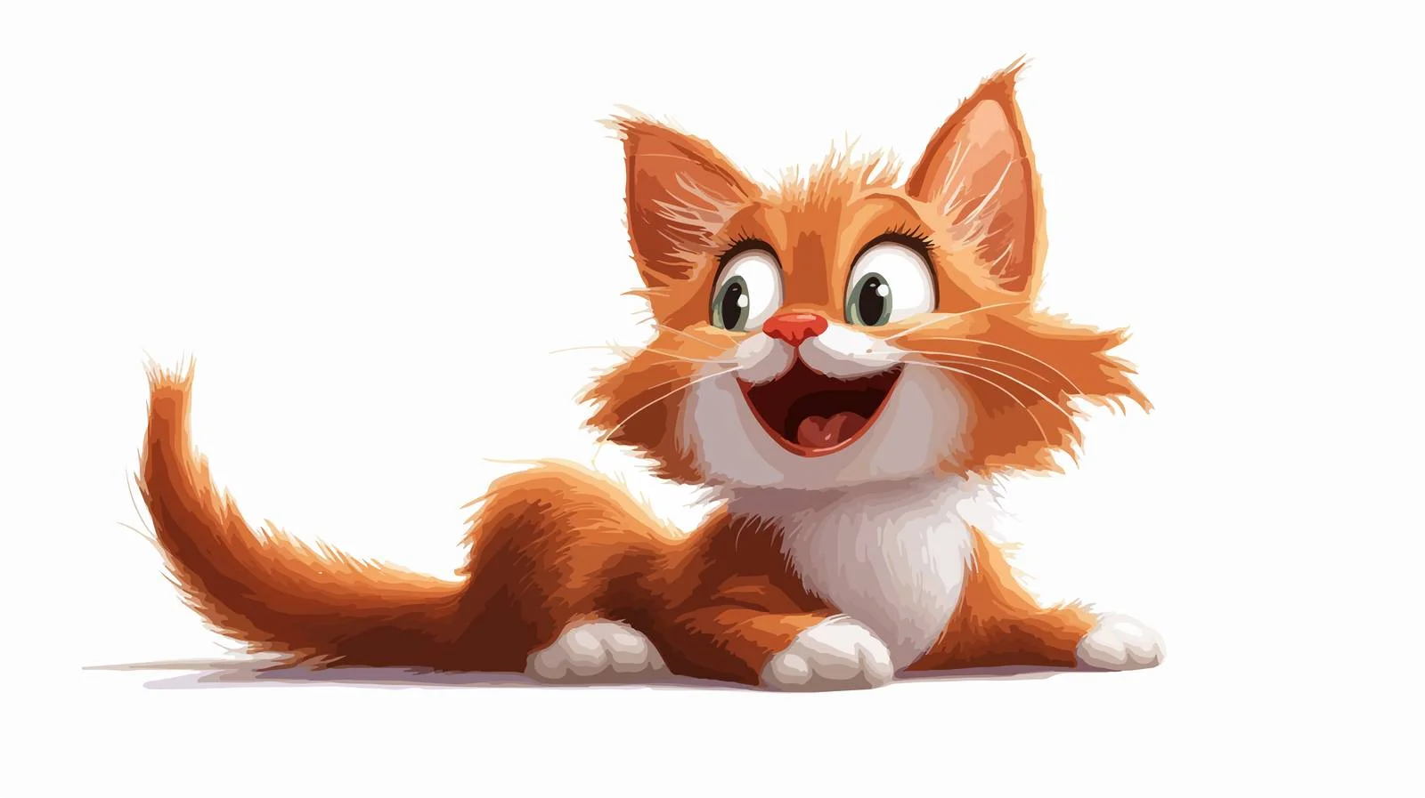 Cheerful Cartoon Cat Vector Illustration — free download from Dotvec