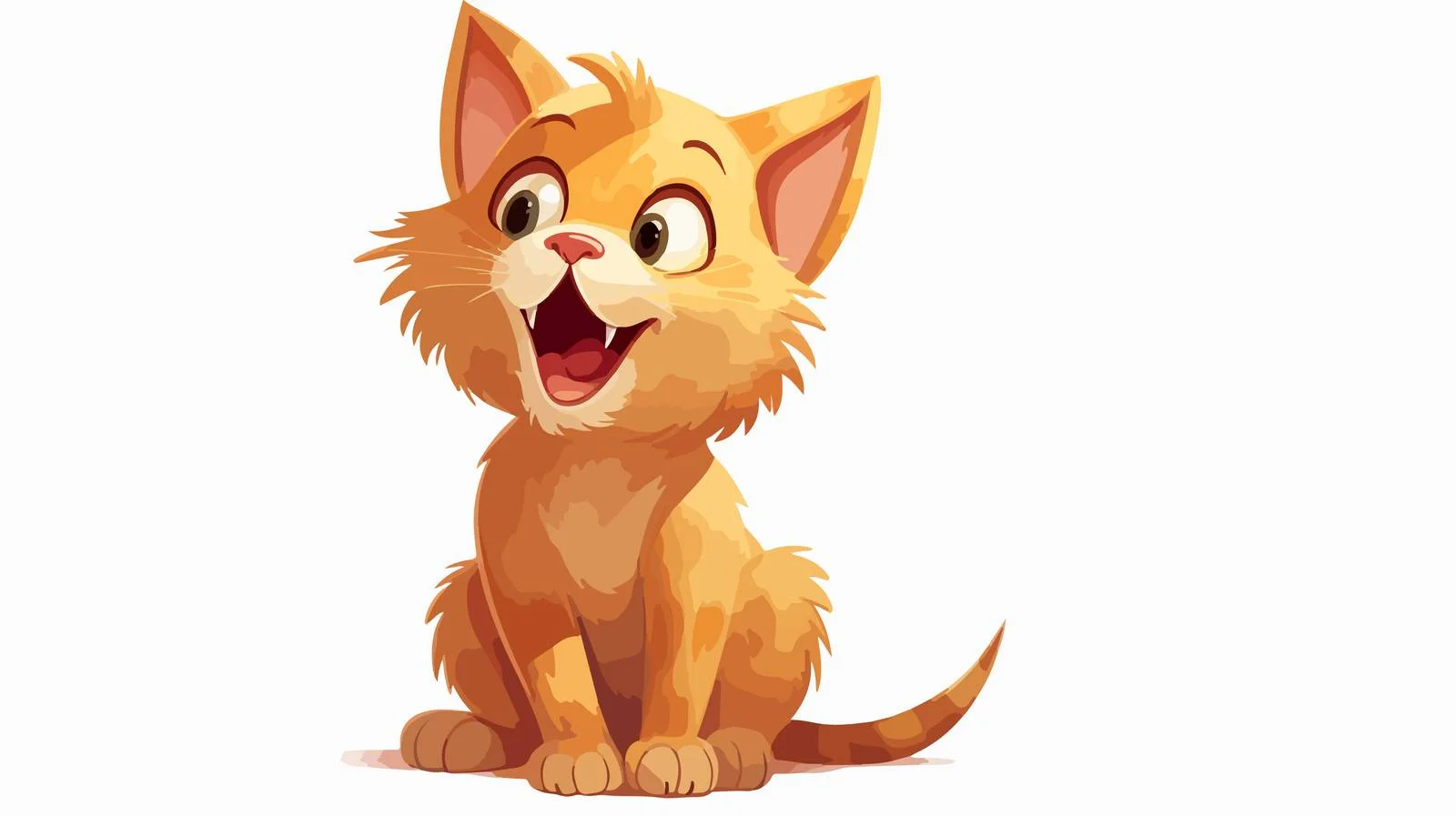 Playful Meowing Cartoon Cat Vector Illustration — free download from Dotvec