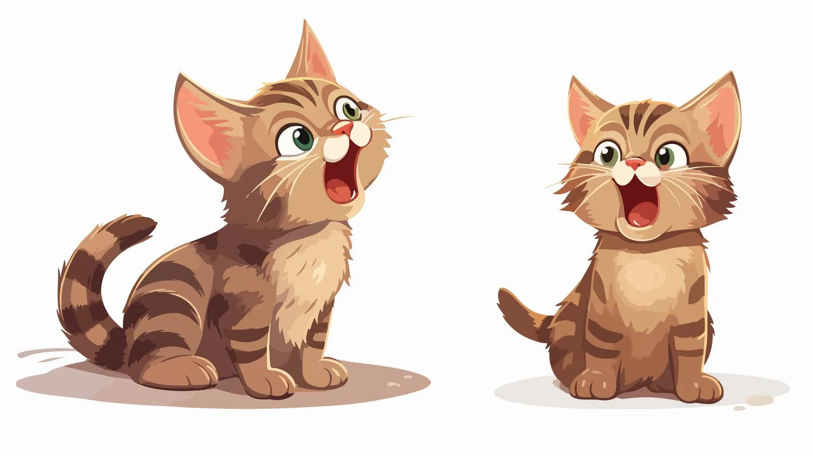 Happy Cartoon Cat Meowing Vector Illustration — free download from Dotvec