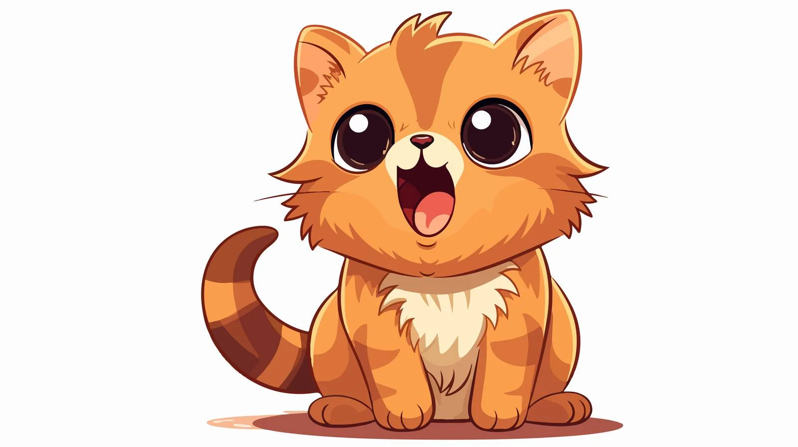 Happy Cartoon Cat Meowing Vector Illustration — free download from Dotvec