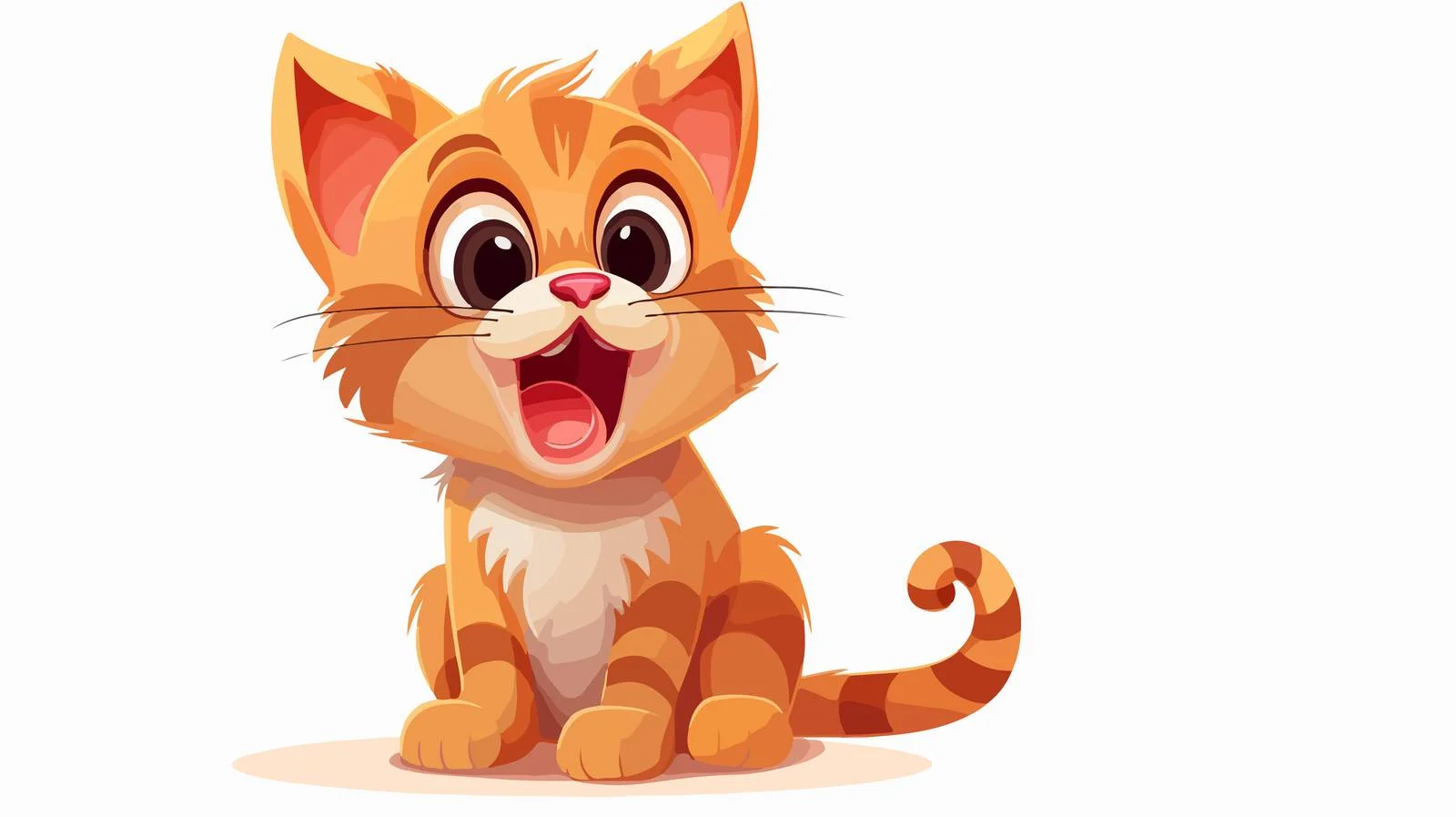 Cheerful Cartoon Cat Meowing Vector Illustration — free download from Dotvec