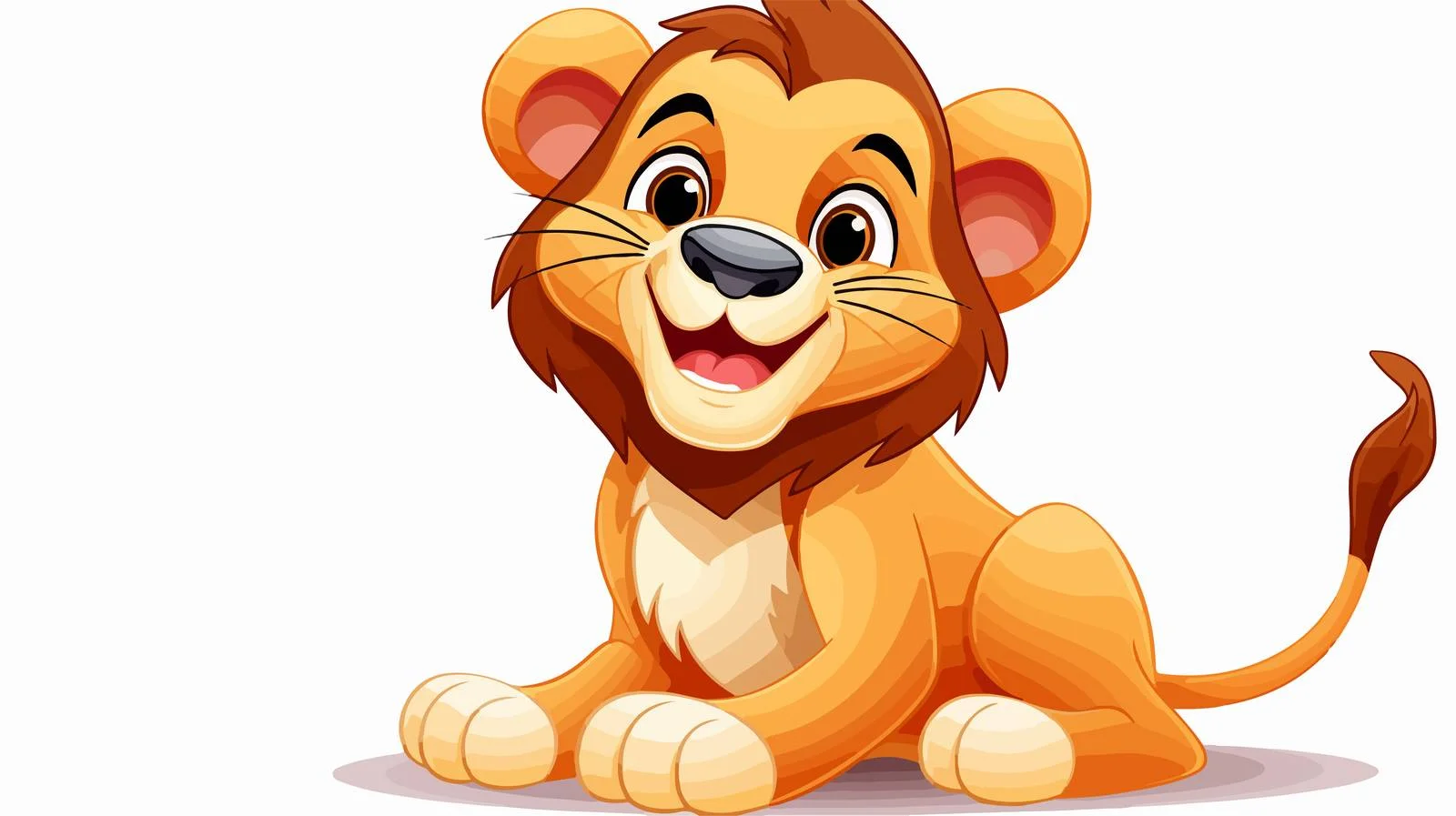 Cheerful Cartoon Lion Illustration — free download from Dotvec