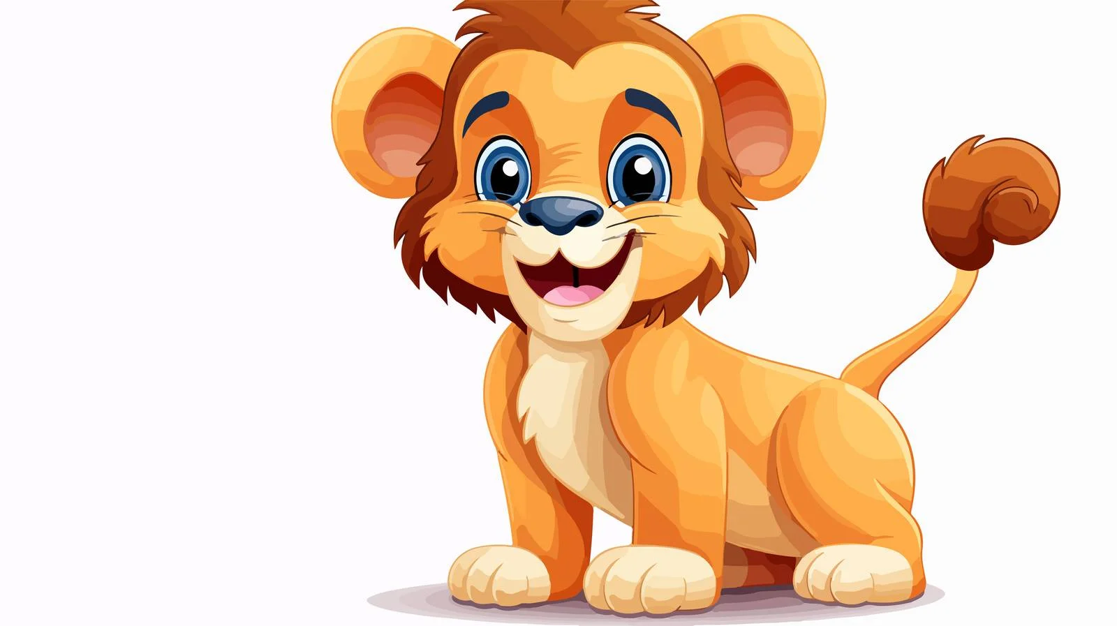 Joyful Lion Cartoon Vector Illustration — free download from Dotvec