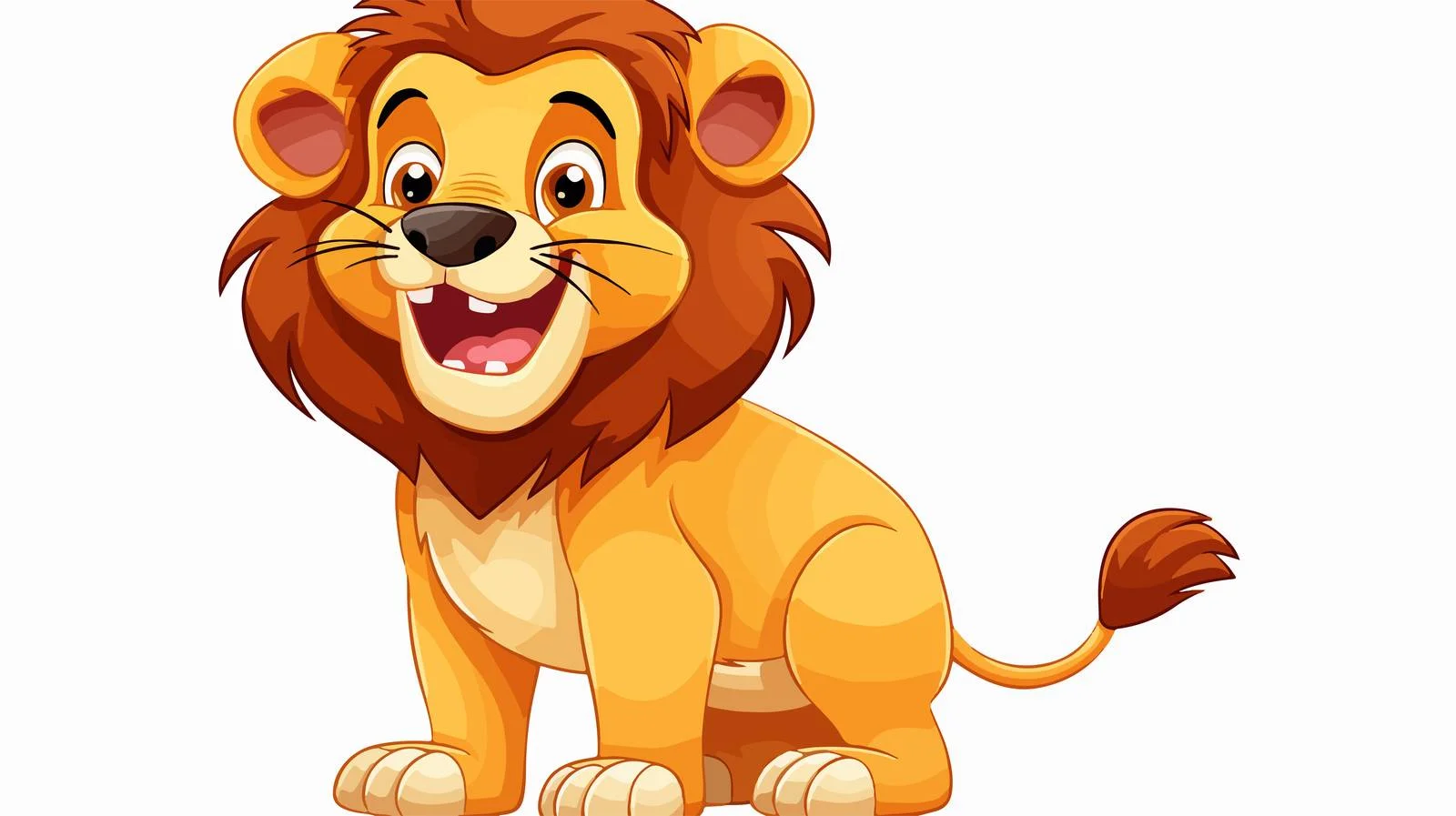 Cheerful Lion Cartoon Vector Illustration — free download from Dotvec