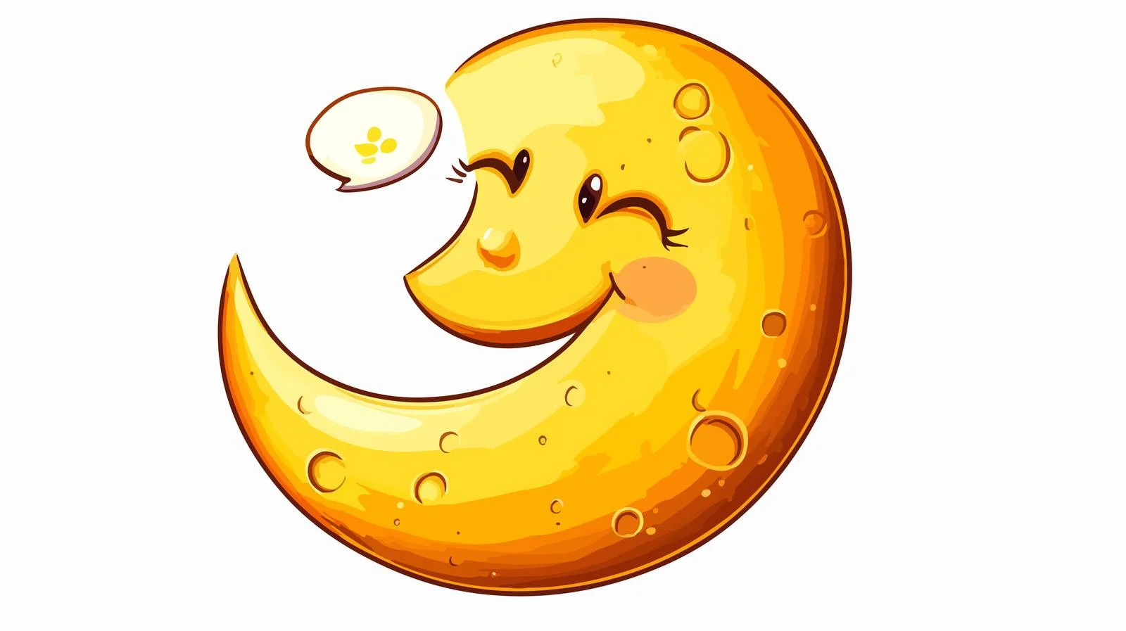 Cheerful Moon with Speech Bubble Vector — free download from Dotvec