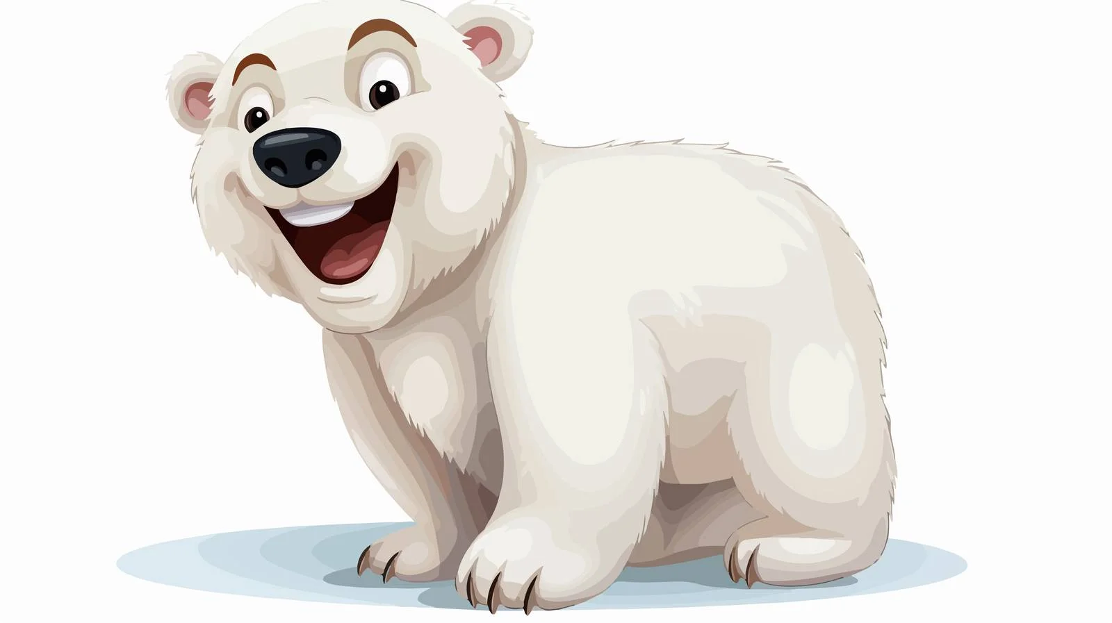 Cheerful Polar Bear Cartoon Illustration — free download from Dotvec