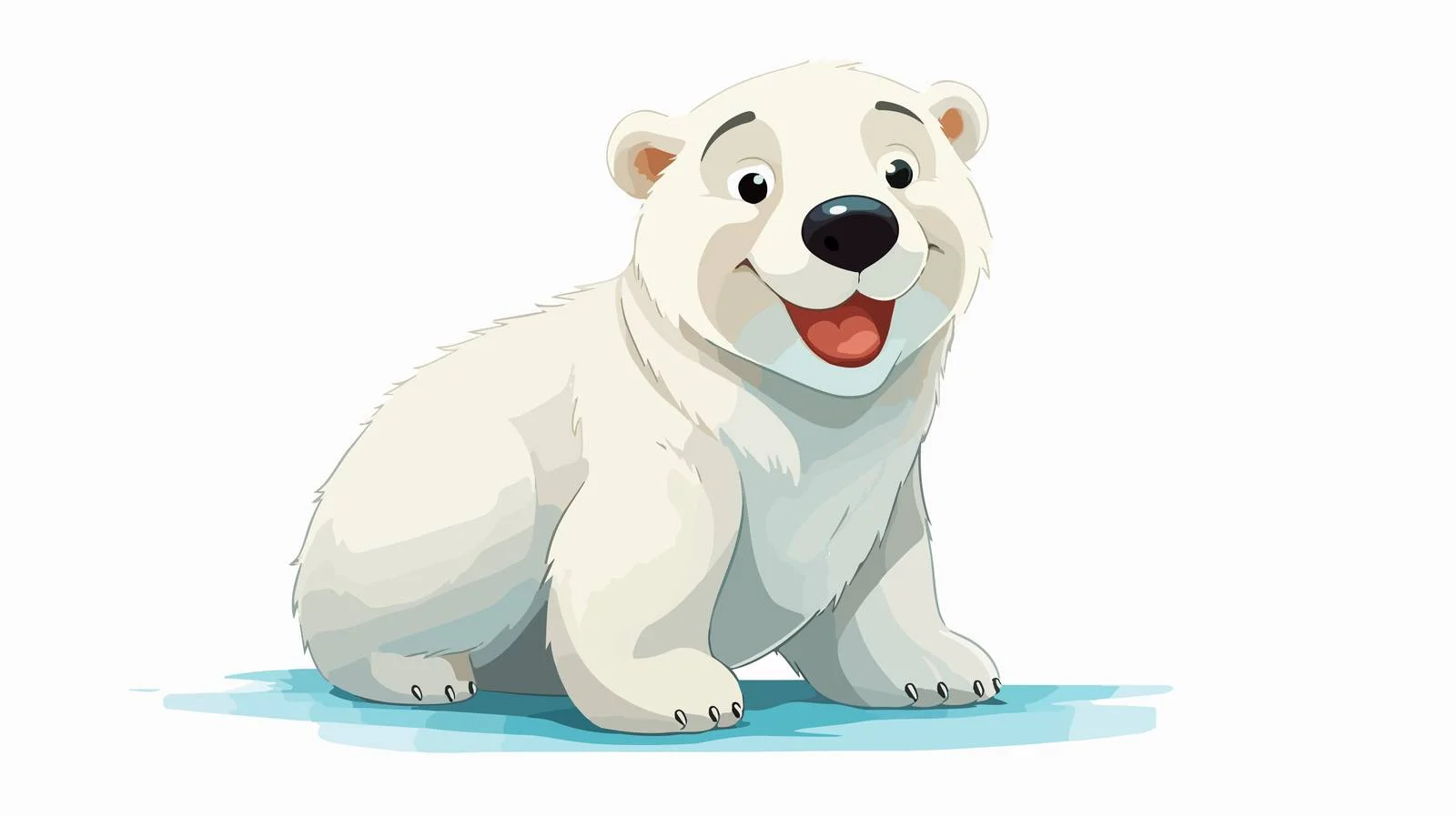 Cheerful Cartoon Polar Bear Vector Illustration — free download from Dotvec