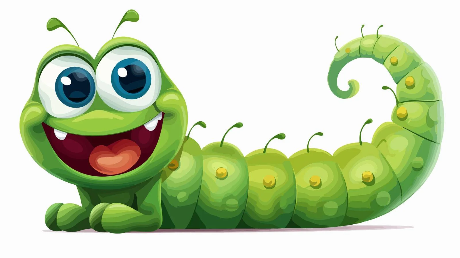 Cheerful Caterpillar Cartoon Illustration — free download from Dotvec