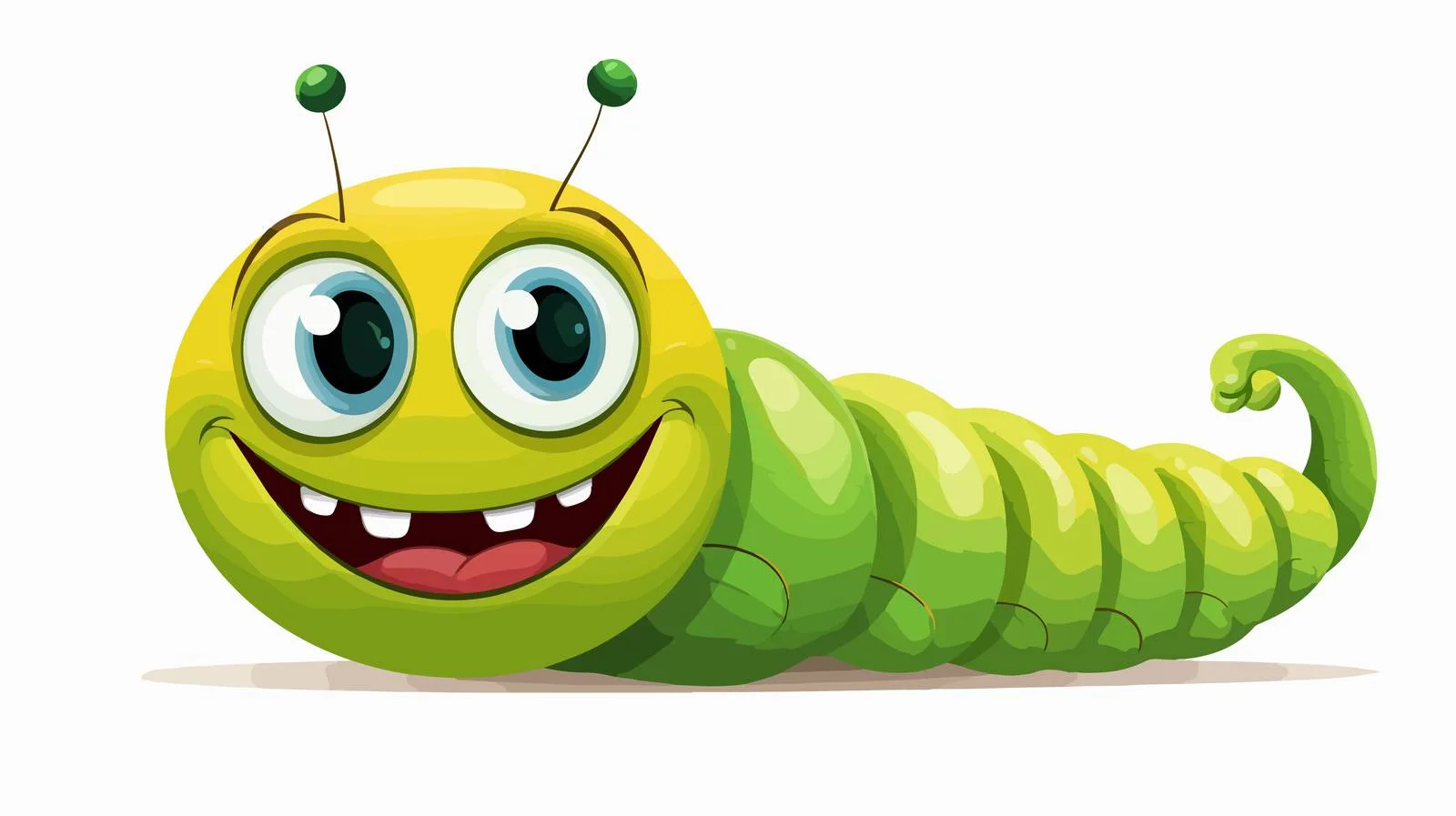 Happy Caterpillar Cartoon Illustration — free download from Dotvec