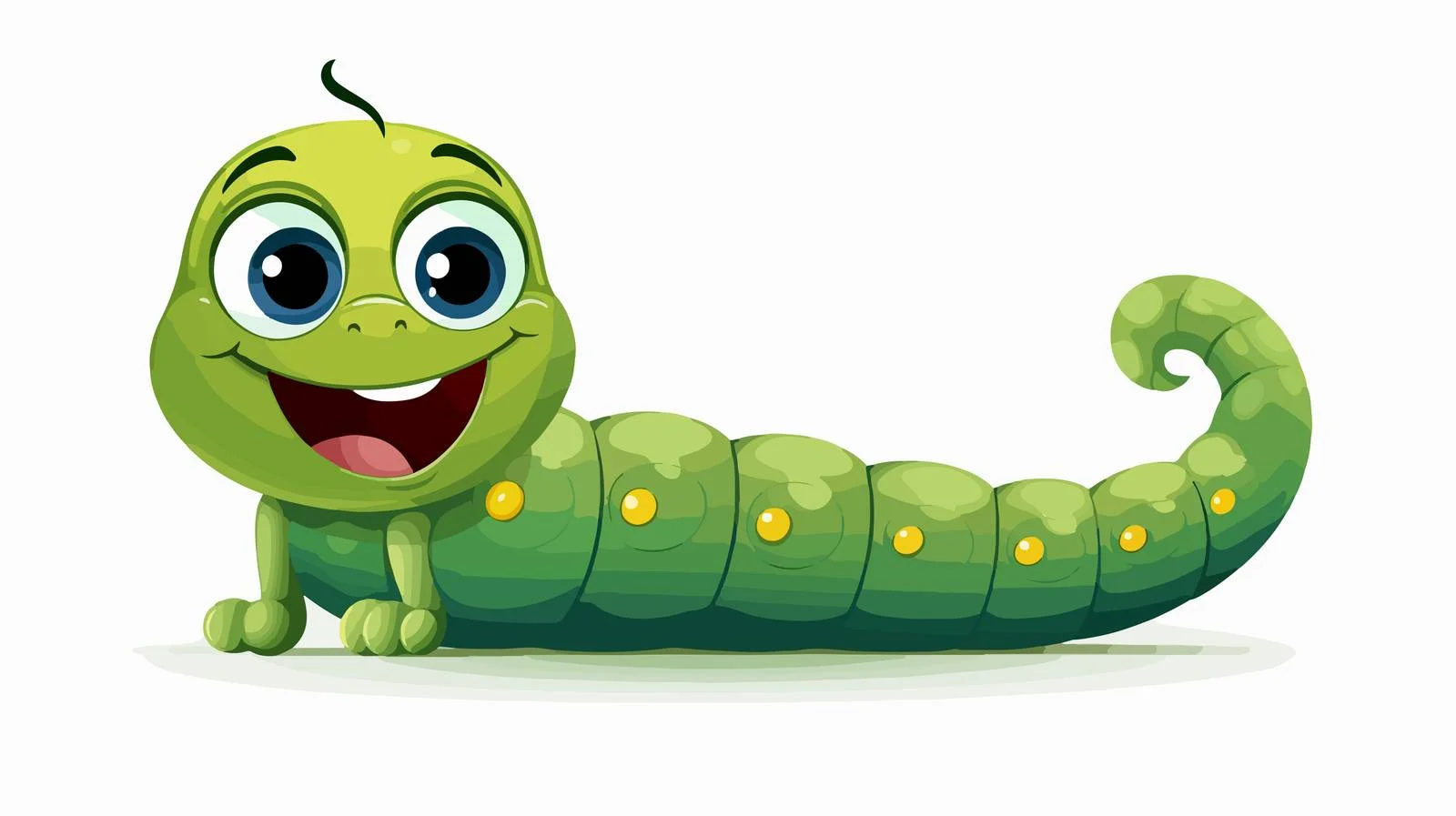 Joyful Caterpillar Cartoon Illustration — free download from Dotvec