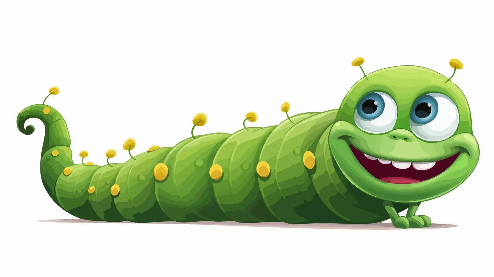 Cheerful Caterpillar Cartoon Illustration — free download from Dotvec