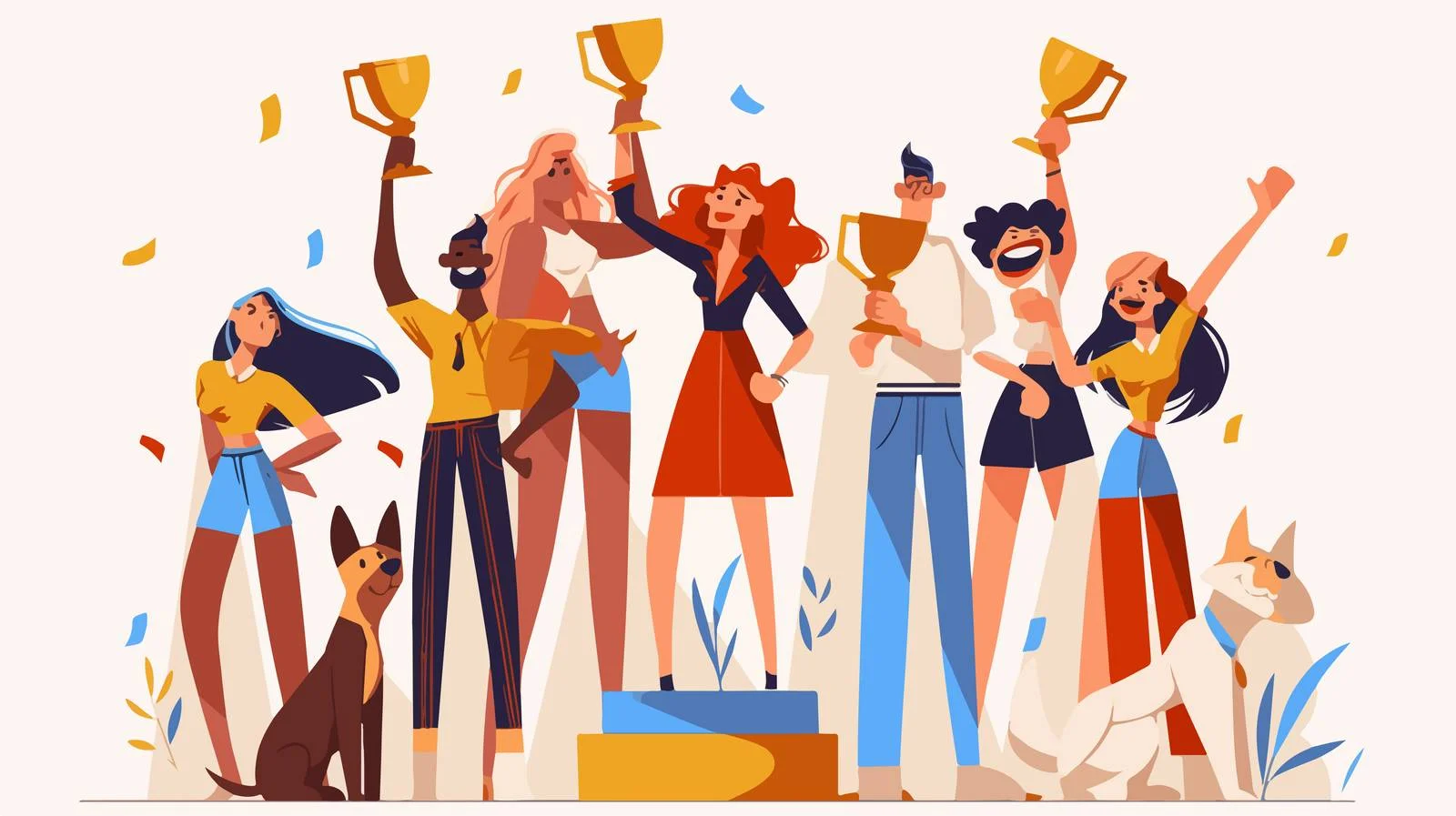 Triumphant Champions Celebrating Golden Cup Victory — free download from Dotvec