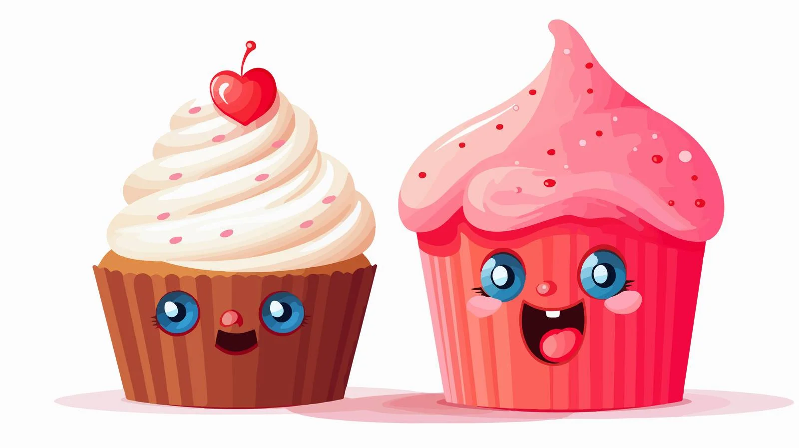 Cheerful Cupcake Chatting Vector Illustration — free download from Dotvec