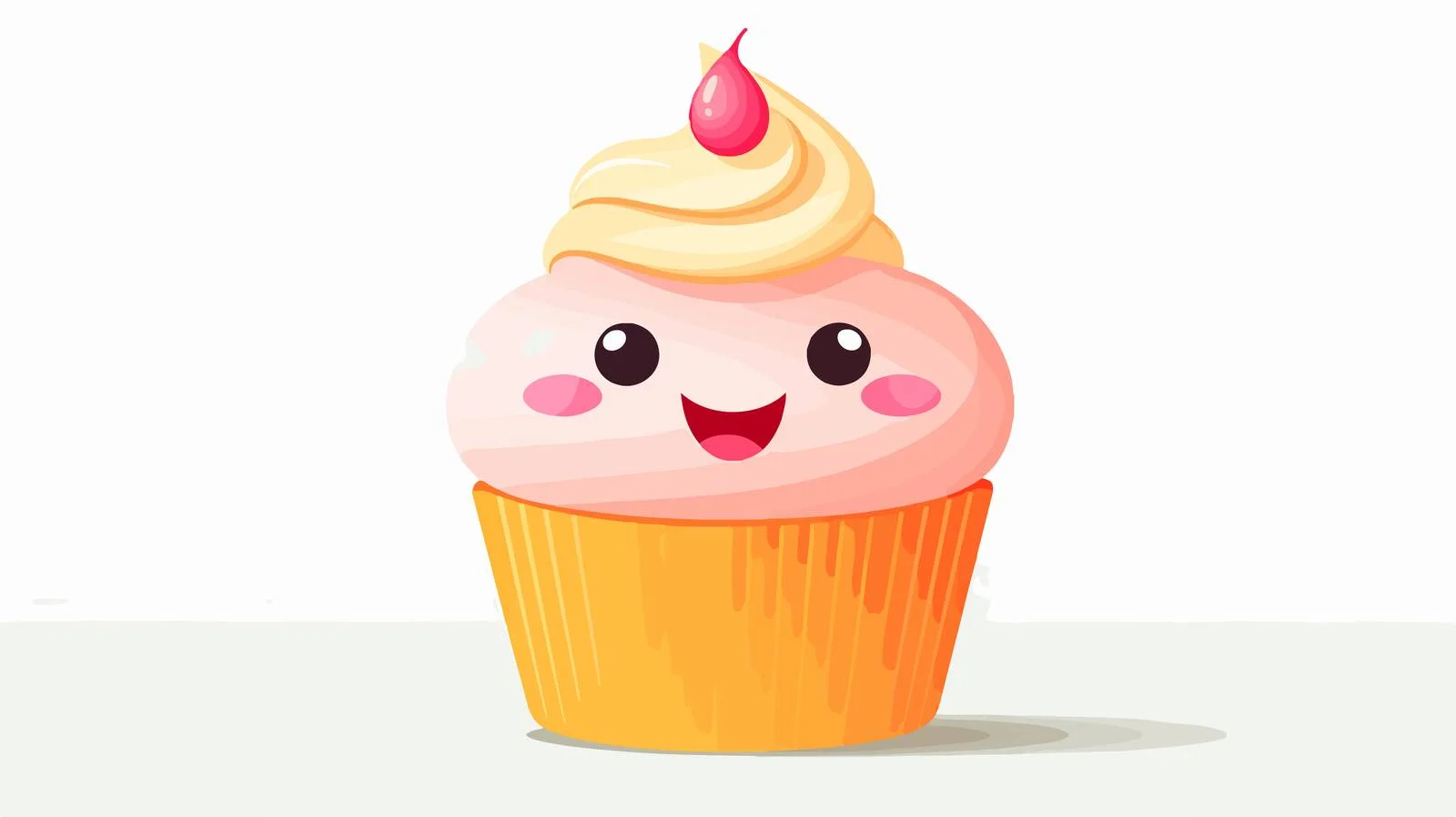 Cheerful Cupcake Cartoon Talking Vector Illustration — free download from Dotvec