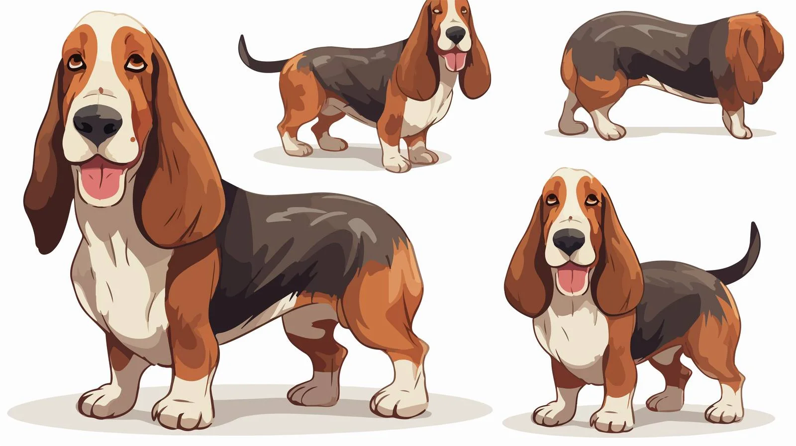 Adorable Basset Hound Pet Portrait — free download from Dotvec