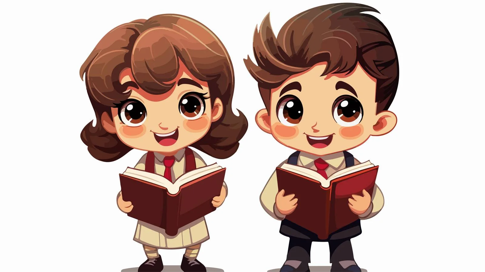 Children Carrying Book Cartoon Vector Illustration — free download from Dotvec