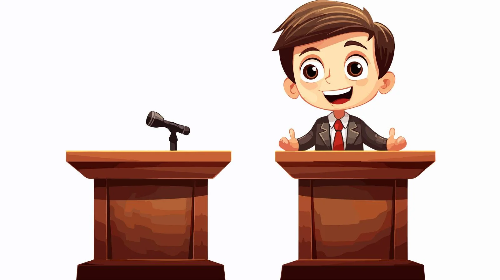 Enthusiastic Kid Speaking at Podium — free download from Dotvec