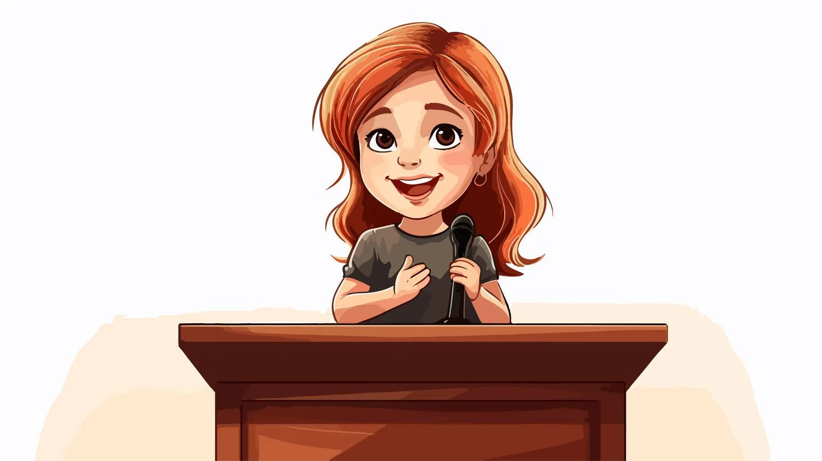 Cheerful Kid Speaking on Podium — free download from Dotvec