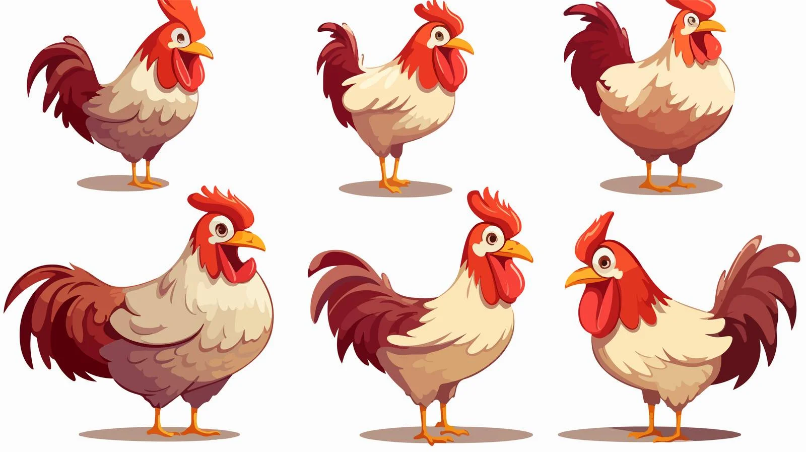 Village Chicken Farm Cartoon Illustration — free download from Dotvec
