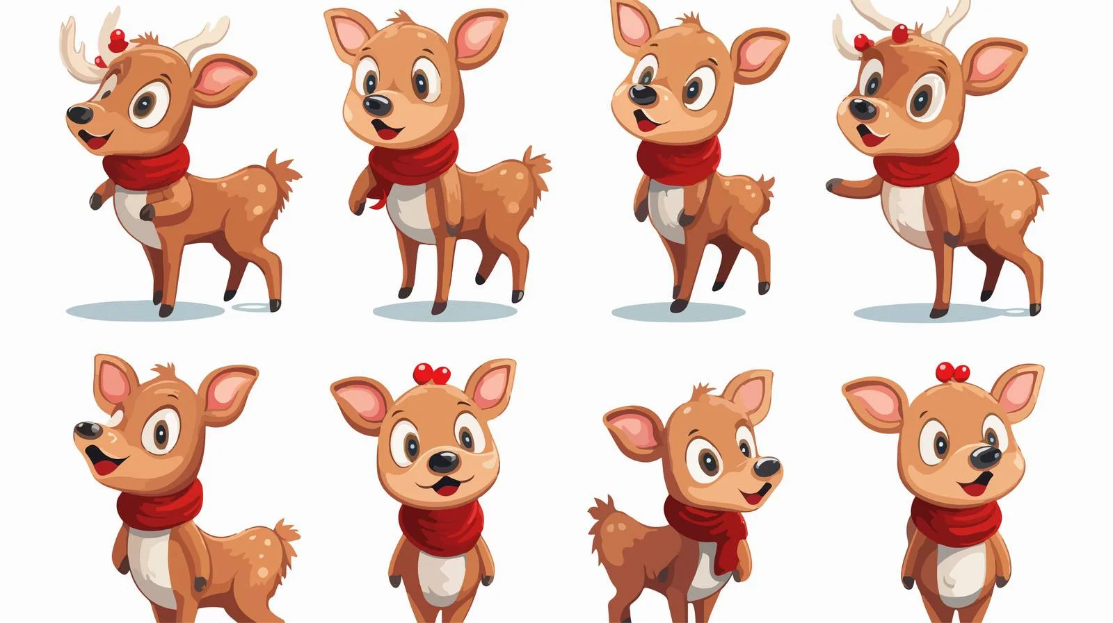 Festive Deer Expression Set — free download from Dotvec