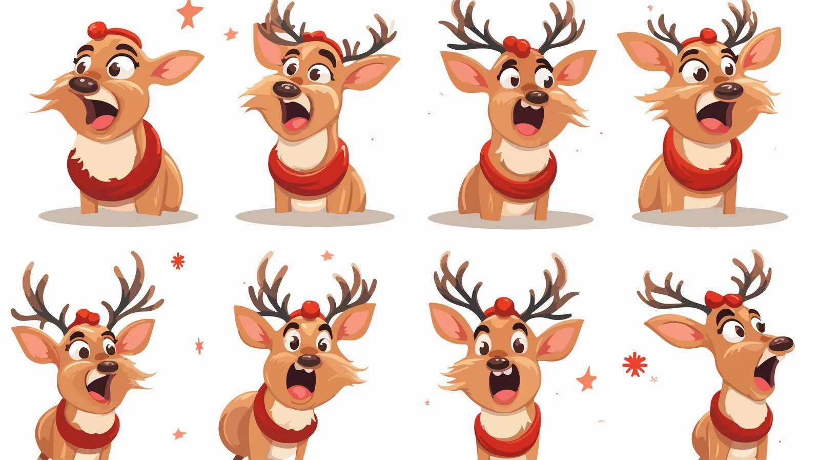 Christmas Deer Expression Set — free download from Dotvec