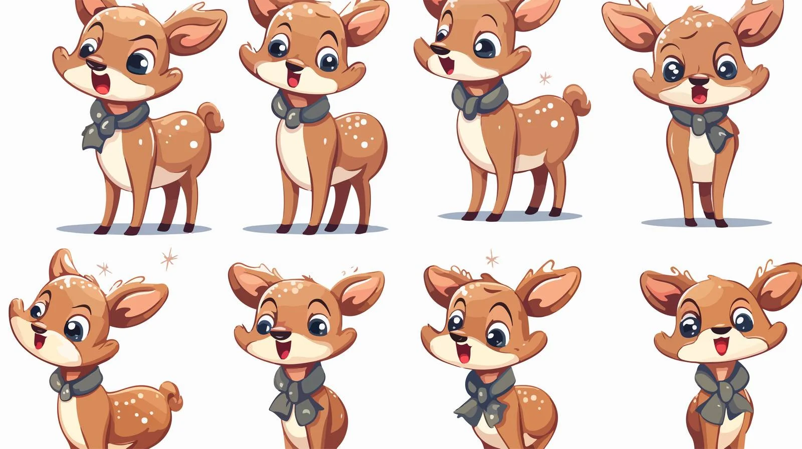 Christmas Deer Expression Set — free download from Dotvec