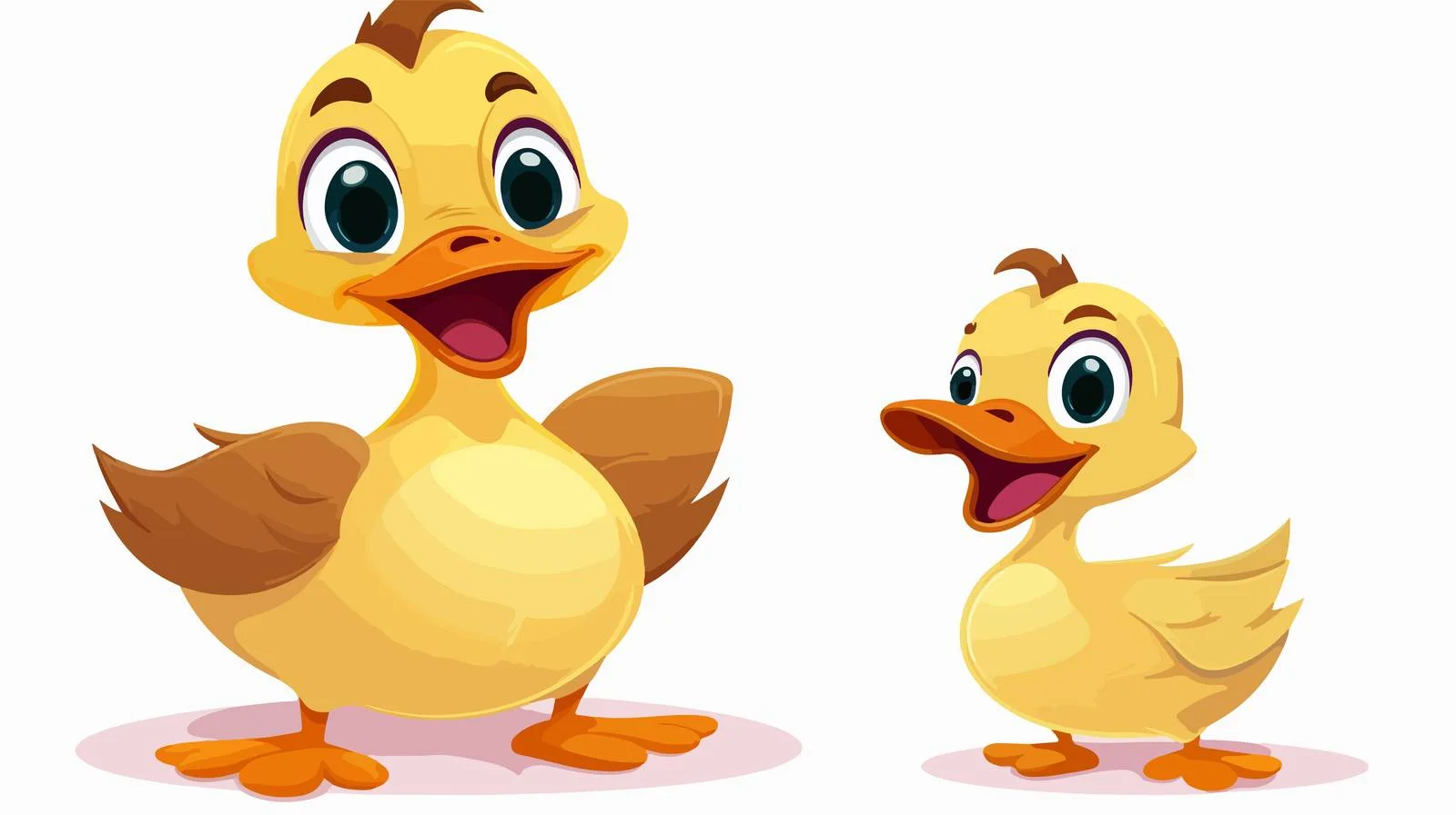 Adorable Duck and Duckling Cartoon Scene — free download from Dotvec