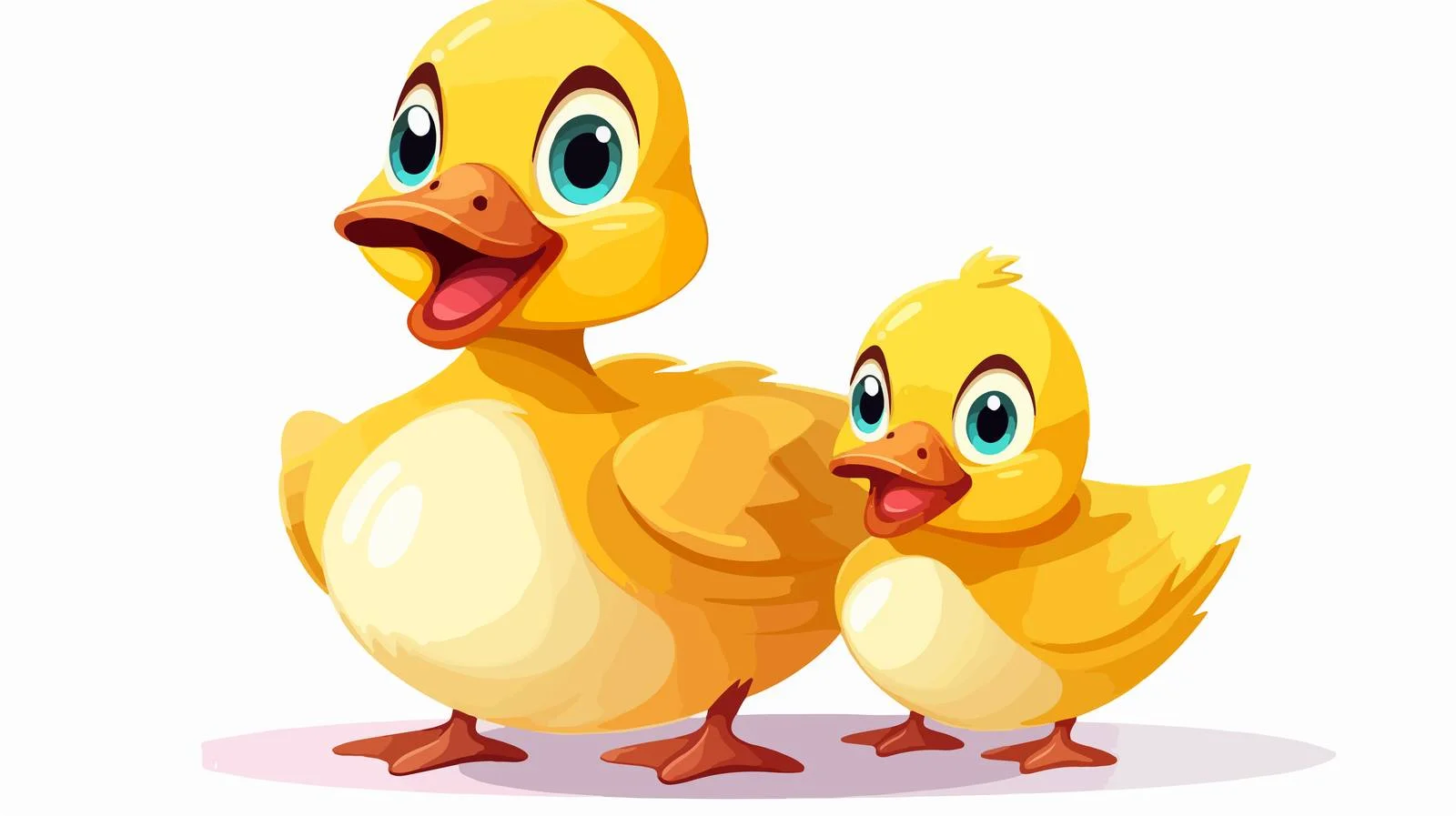 Adorable Duck and Duckling Cartoon Illustration — free download from Dotvec