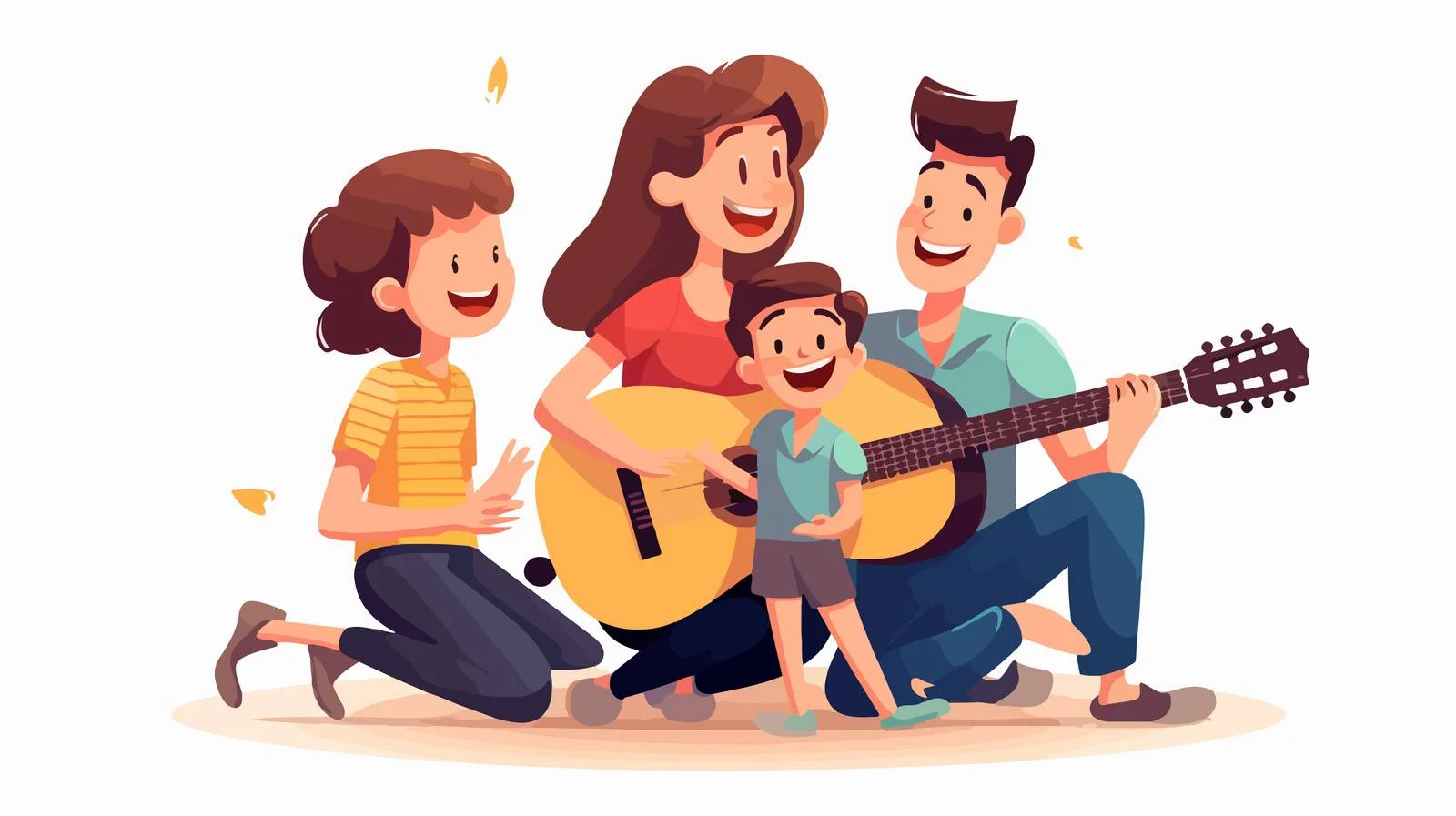 Happy Family Playing Guitar — free download from Dotvec