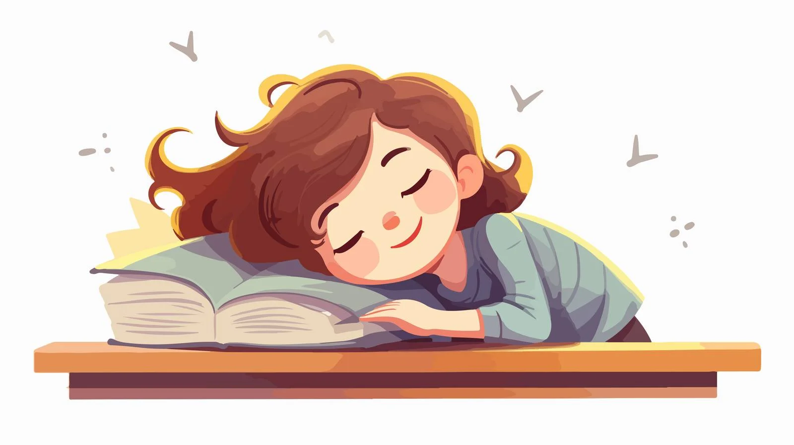 Adorable Student Sleeping in Class Cartoon — free download from Dotvec