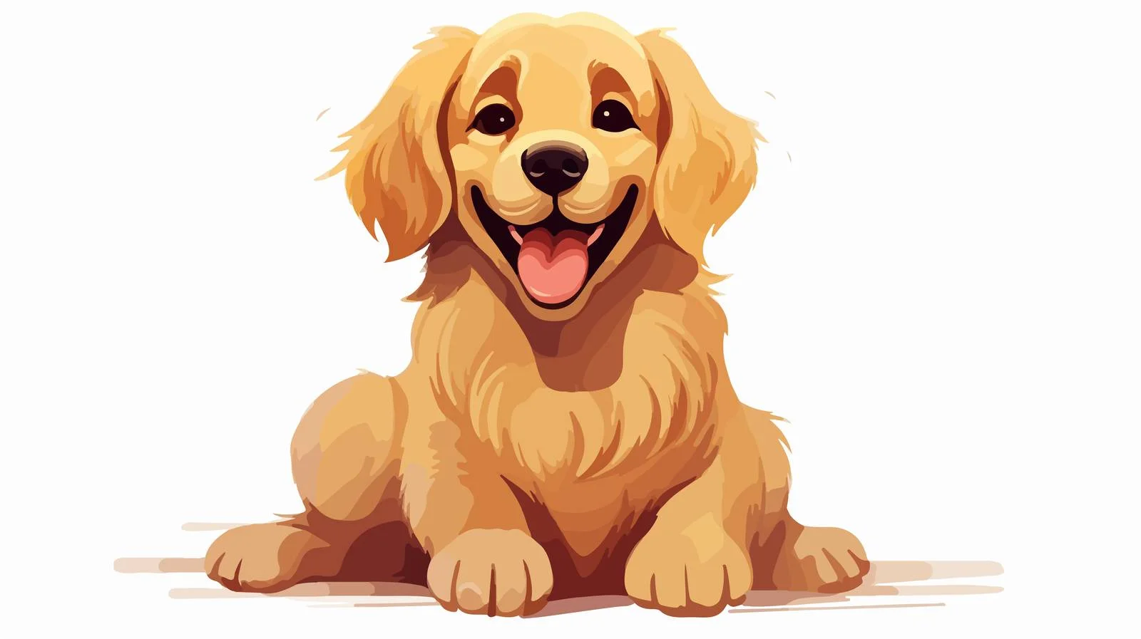Happy Cute Golden Retriever Dog — free download from Dotvec